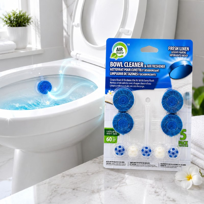 PASTILLAS LIMPIADORAS Y DESODORANTES PARA SANITARIOS CON AROMA A FRESCO AIR FUSION 5PCS