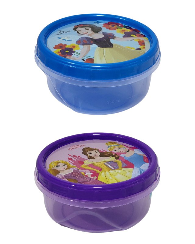 RECIPIENTE PANA PARA ALIMENTOS PARA NIÑAS CON DISEÑO PRINCESAS DE DISNEY 7X15X15CM