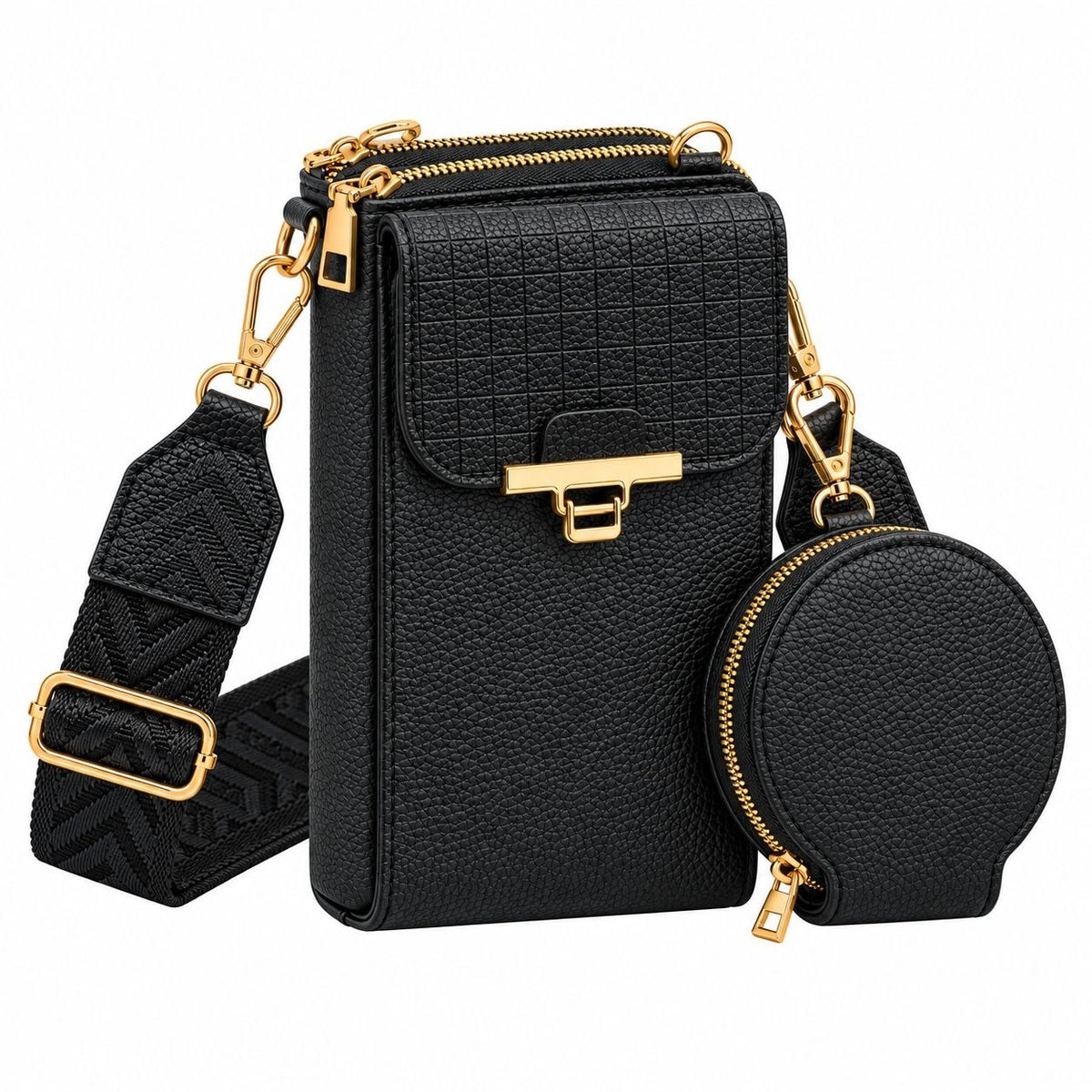 CARTERA CRUZADA CON MINI MONEDERO Y CORREA AJUSTABLE TABU 19X10CM