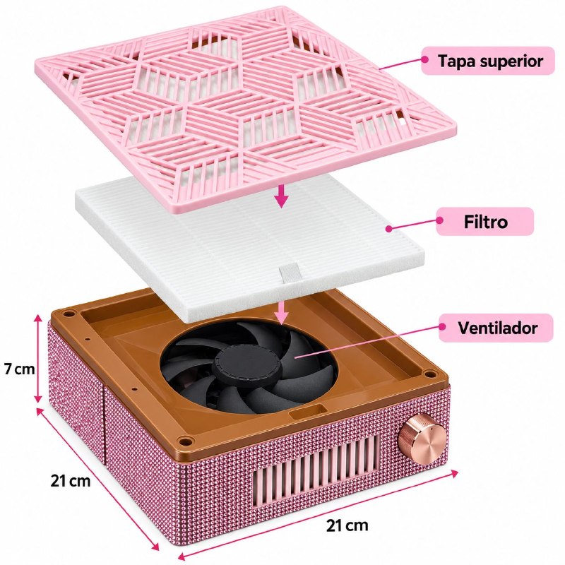 MAQUINA ASPIRADORA PROFESIONAL DE POLVO PARA UÑAS DE 120W