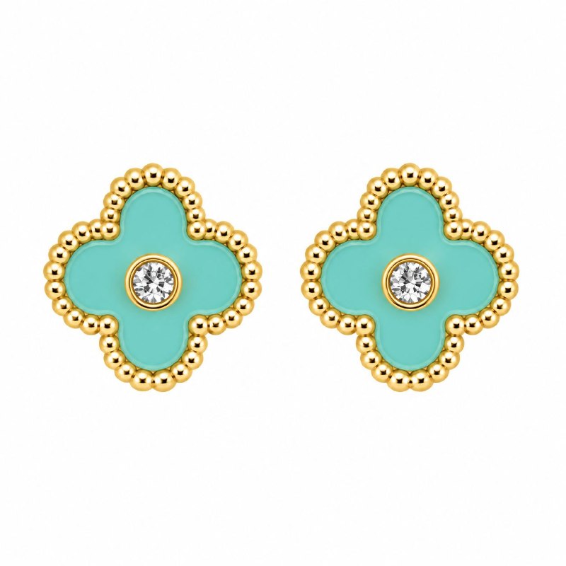 ARITOS DE ENCHAPE PARA DAMA CON DISEÑO DE FLOR 1CM
