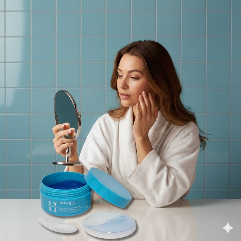 MASCARILLA FACIAL EN PARCHES PARA CONTORNO DE OJOS HIDRATANTES DE ACIDO HIALURONICO Y COLAGENO BIOAQUA 100G