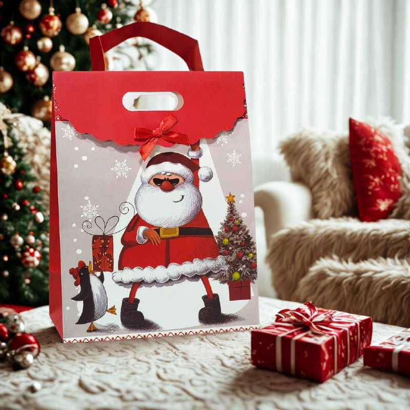BOLSA DE REGALO NAVIDEÑA EXTRA GRANDE 37X28CM