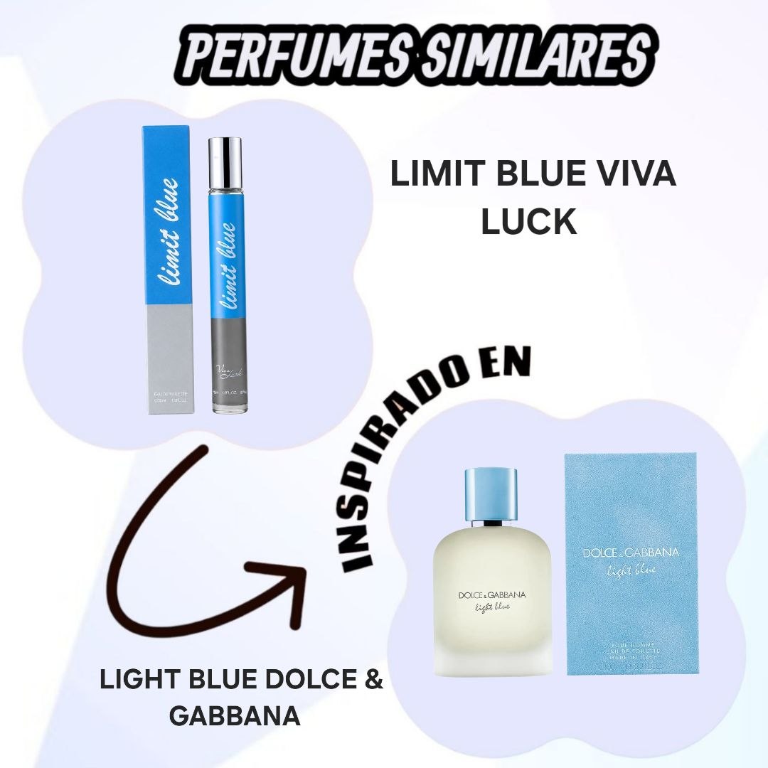 PERFUME DE TUBO LIMIT BLUE VIVA LUCK 35ML 1 UND (DUPE LIGHT BLUE DOLCE & GABBANA)