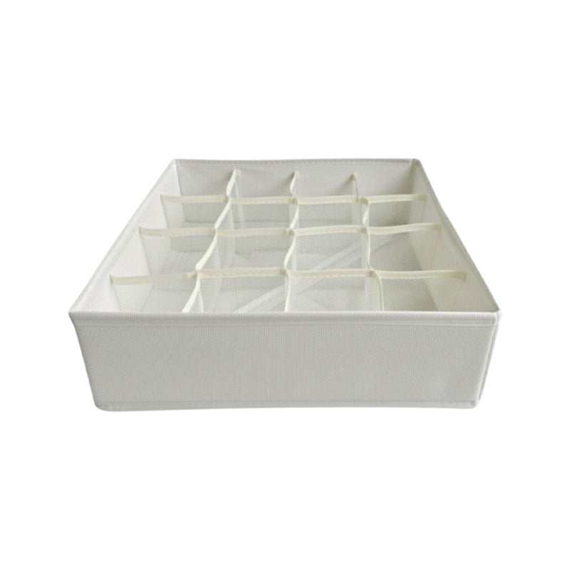 ORGANIZADOR CAJA DE ALMACENAMIENTO DE 16 COMPARTIMIENTOS FIJOS, PERFECTO PARA FAJAS, CALCETINES, BUFANDAS,ETC 32X32X10CM HOME IMPLEMENTS