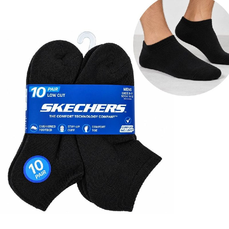 CALCETA TOBILLERA SKECHERS ORIGINAL PARA HOMBRE 10 PARES TALLA: 10-13