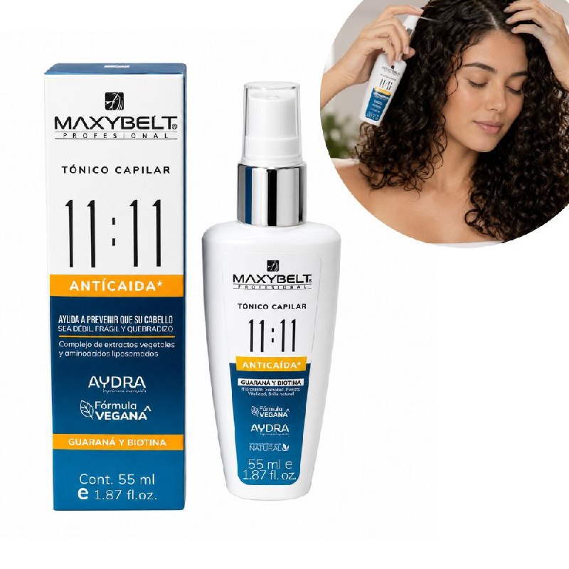 TONICO CAPILAR FORTALECEDOR Y ANTICAIDA SIN ENJUAGUE CON GUARANA Y BIOTINA MAXYBELT 55ML