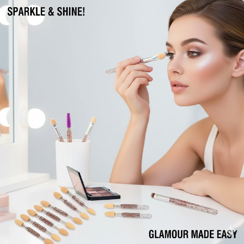 SET DE HERRAMIENTAS PARA OJOS Y CEJAS DE APLICADORES Y CEPILLOS 10PCS STAY BEAUTIFUL