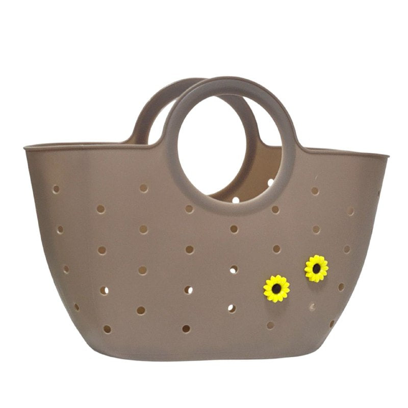 CANASTA ORGANIZADORA, CESTA PORTATIL, TIPO BOLSA DE PVC, PRACTICA, MODERNA Y RESISTENTE IDEAL PARA IR DE COMPRAS, PLAYA O DIA A DIA, 3 COLORES 40X23CM