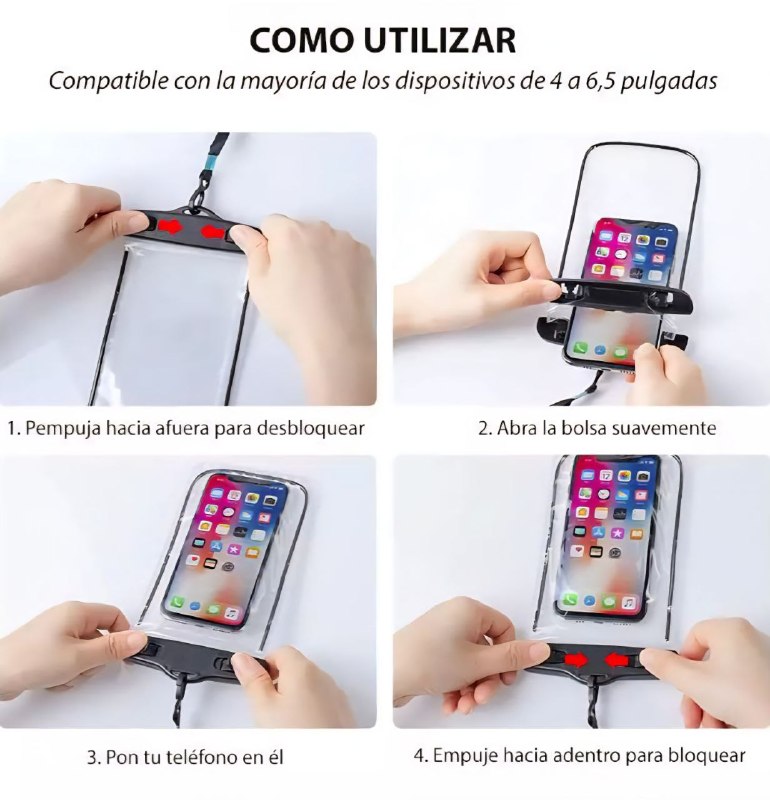 PROTECTOR FUNDA IMPERMEABLE A PRUEBA DE AGUA DE PVC PARA CELULAR