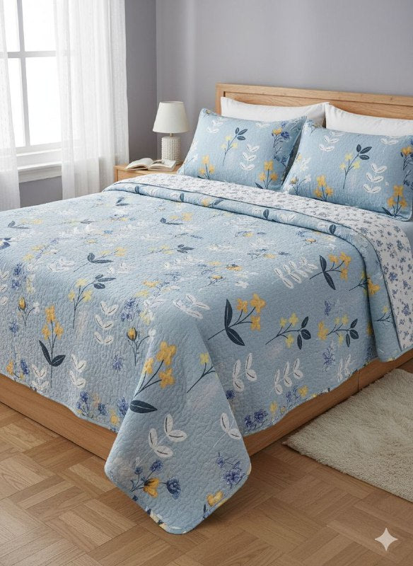JUEGO DE SABANAS CAMERA EDREDON REVERSIBLE DE 3PCS QUEEN BENELI HOME