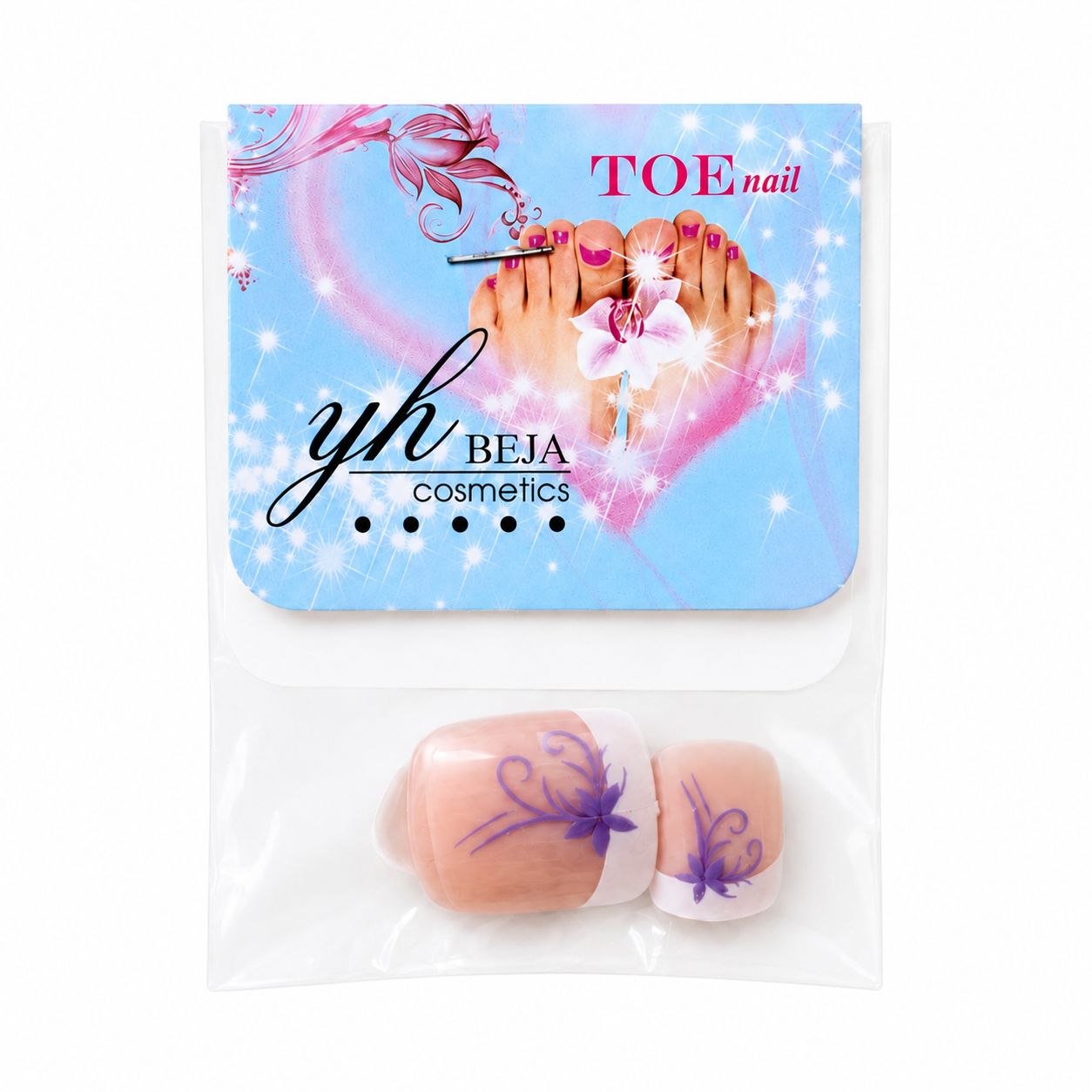 UÑAS POSTIZAS PARA PIES CON DISEÑOS YH BEJA COSMETICS