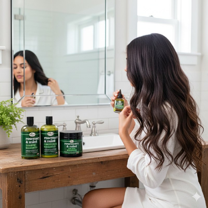 SET DE CUIDADO PARA EL CABELLO DE ROMERO Y MENTA CRECEPELO 4PCS DIFEEL