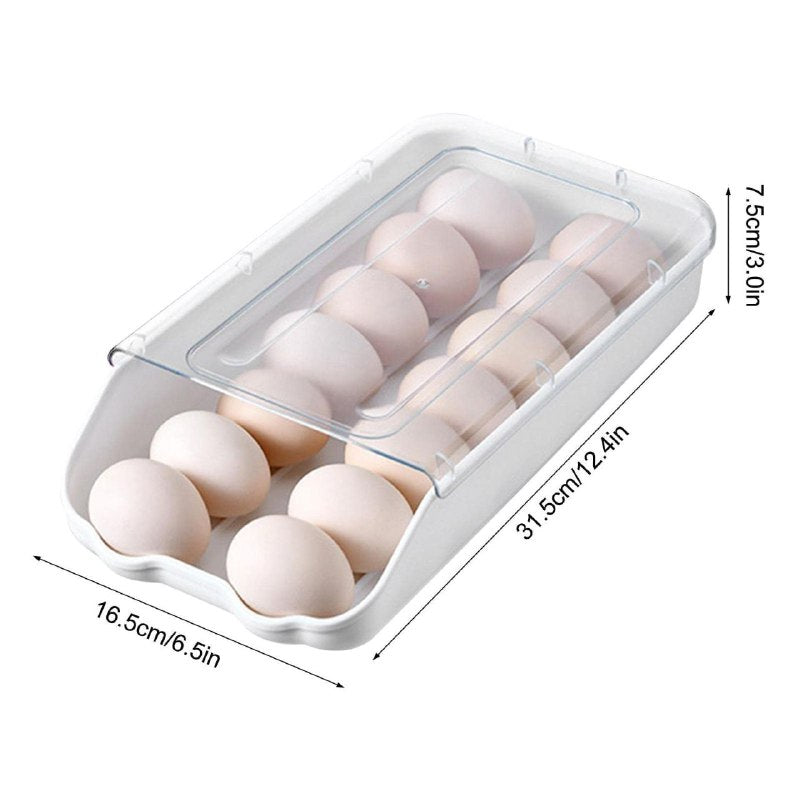 ORGANIZADOR DE HUEVOS TRANSPARENTE CON CAPACIDAD PARA 14 HUEVOS 16.5X31.5X7.5CM