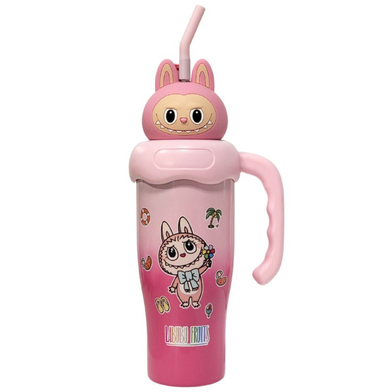 VASO TERMO DE ACERO INOXIDABLE CON ASA DISEÑOS VARIADOS PARA NIÑOS Y NIÑAS 30OZ, 6 ESTILOS