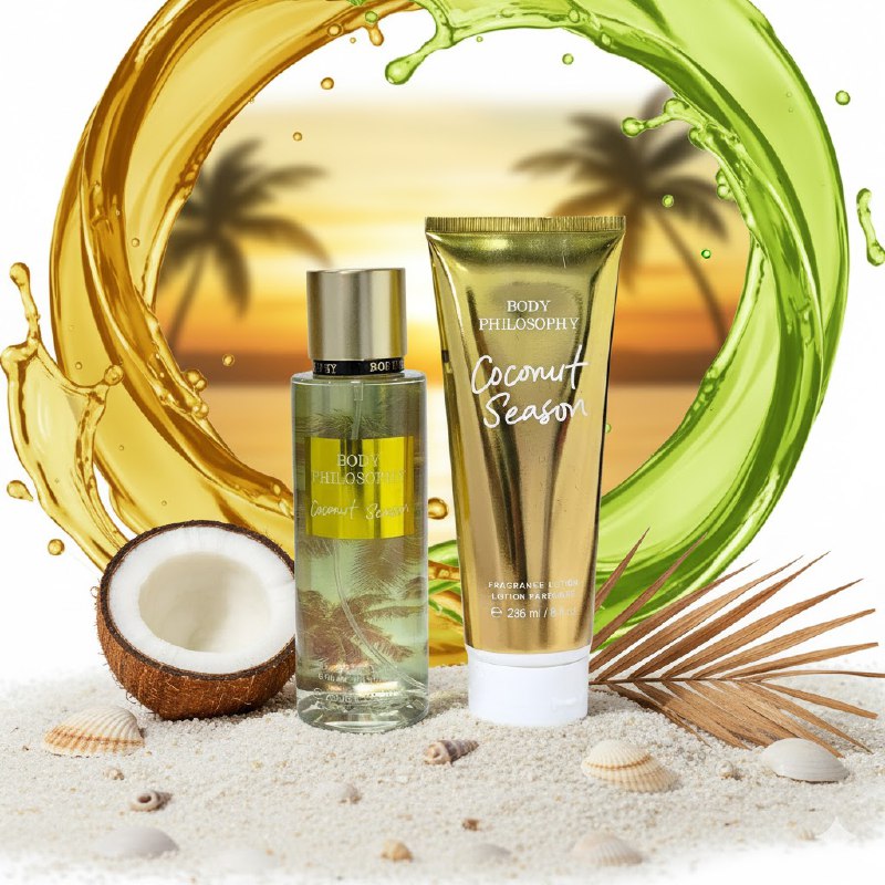 SET BODY PHILOSOPHY SPLASH Y CREMA COCONUT SEASON (M) (AROMA SIMILAR A VICTORIAS SECRET COCONUT PASSION)