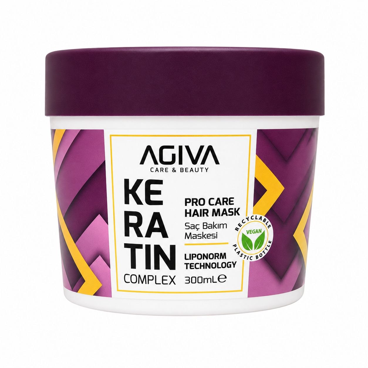 MASCARILLA CAPILAR QUERATINA REPARADORA Y NUTRITIVA - FÓRMULA VEGANA AGIVA CARE & BEAUTY  300ML