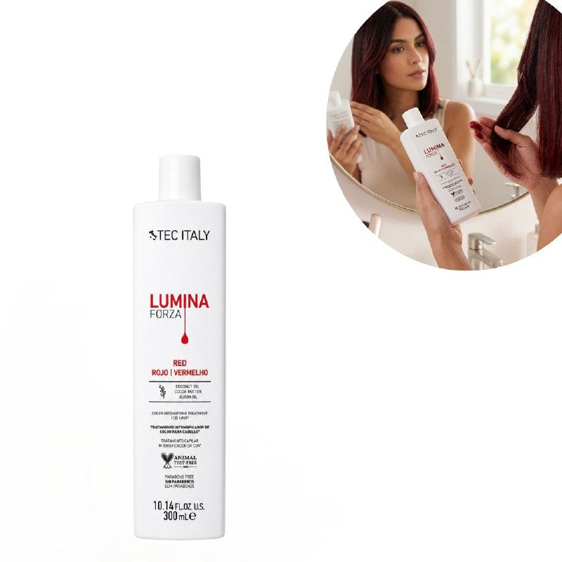 TRATAMIENTO CAPILAR INTENSIFICADOR DE COLOR PARA CABELLO ROJO Y COBRIZO TEC ITALY 300ML