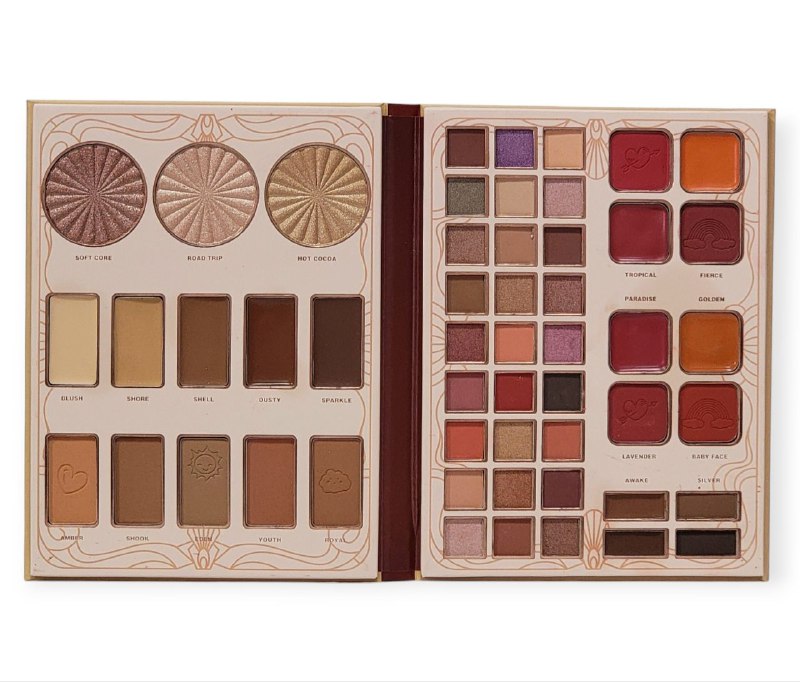 SOMBRAS PARA OJOS EN PALETA CON ILUMINADORES, POLVO DE PRENSA MOC ALLURE 60G