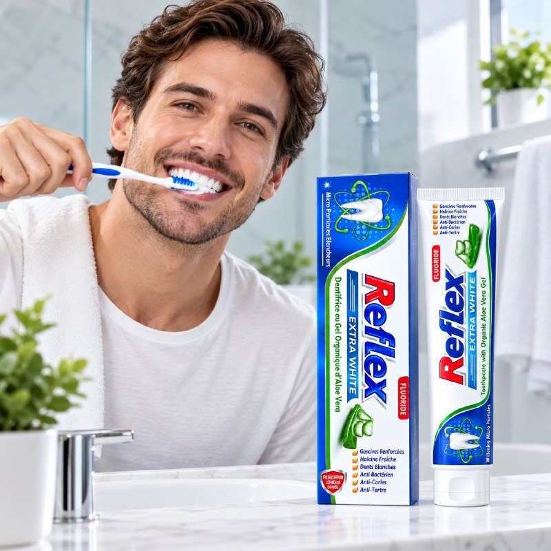 PASTA DENTAL ANTICARIES, BLANQUEADORA Y PARA CUIDADO DE ENCIAS DE ALOE VERA REFLEX 150G
