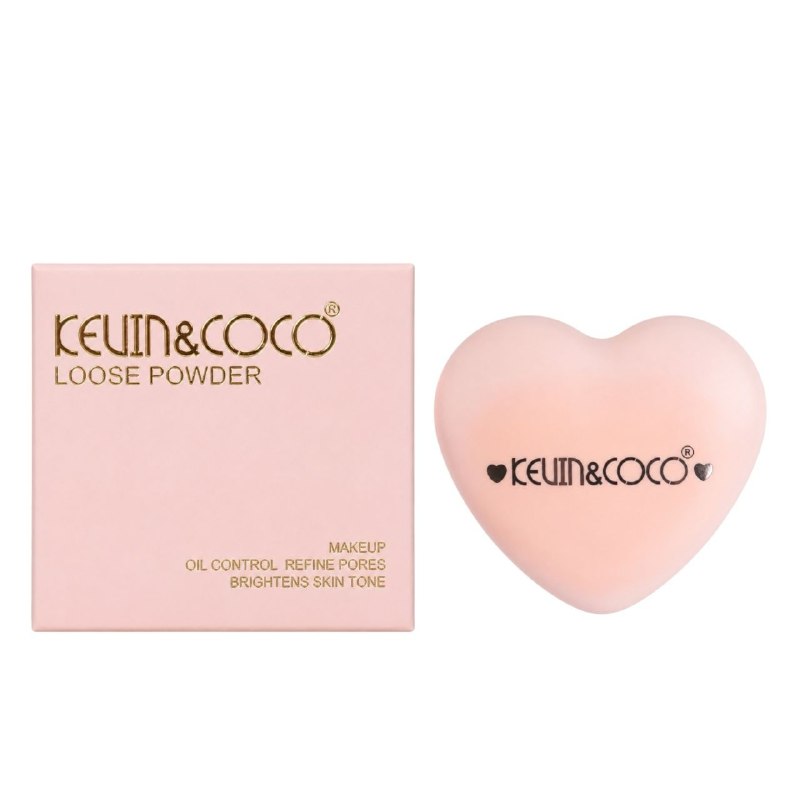 POLVO FACIAL SUELTO EN FORMA DE CORAZÓN CON ESPEJO Y APLICADOR KEVIN&COCO 3.5G
