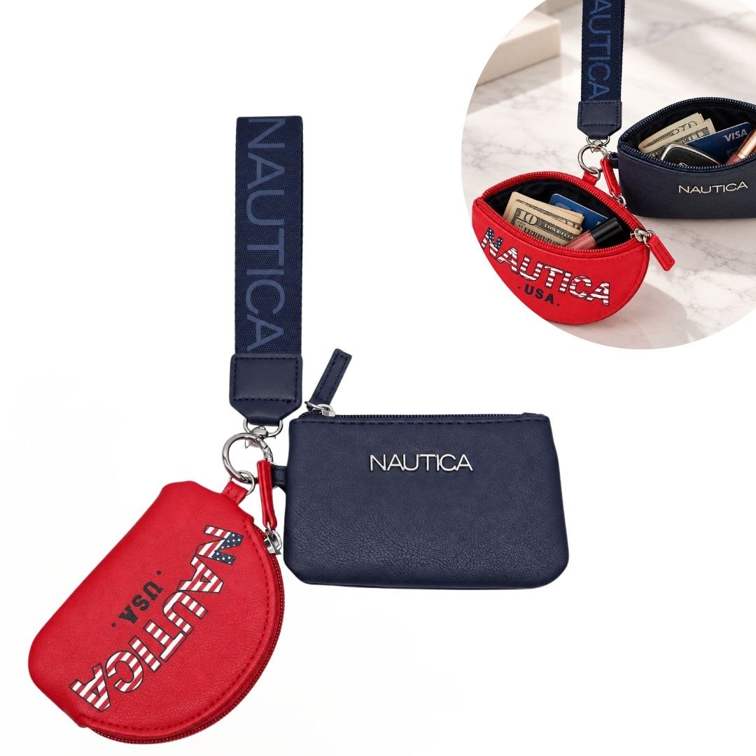 SET DE MONEDERO Y TARJETERO ORIGINAL NAUTICA PARA DAMA