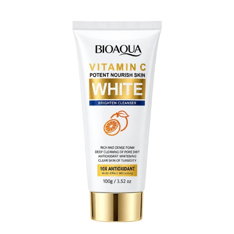 LIMPIADOR FACIAL BLANQUEADOR E ILUMINADOR CON VITAMINA C 10X ANTIOXIDANTE BIOAQUA 100G
