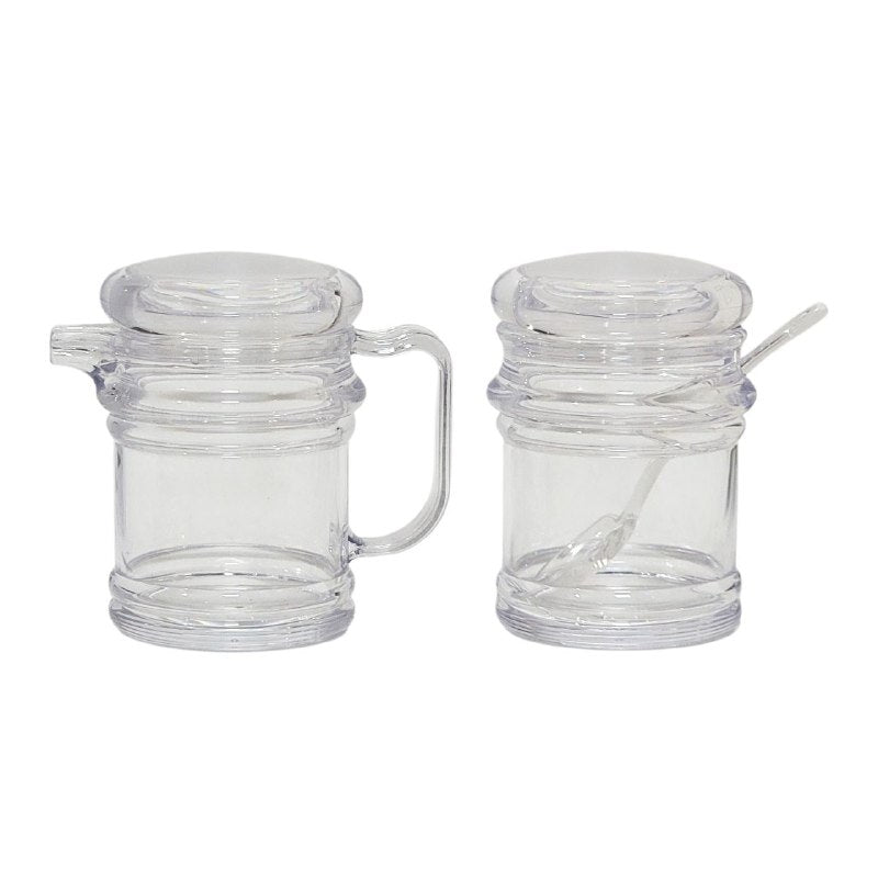 ORGANIZADOR RECIPIENTE ALMACENADOR, TARROS EN SET DE 2UND DE ACRILICO PARA ALMACENAR ESPECIAS, AZUCAR, ECT CON CUCHARAS Y BANDEJA I LIKE FLAVORING JAR