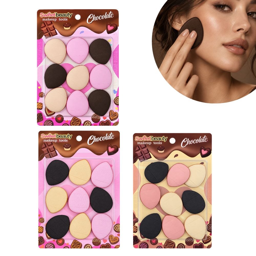 SET DE 9 ESPONJAS BORLAS PARA MAQUILLAJE Y CORRECTION SWEET BEAUTY