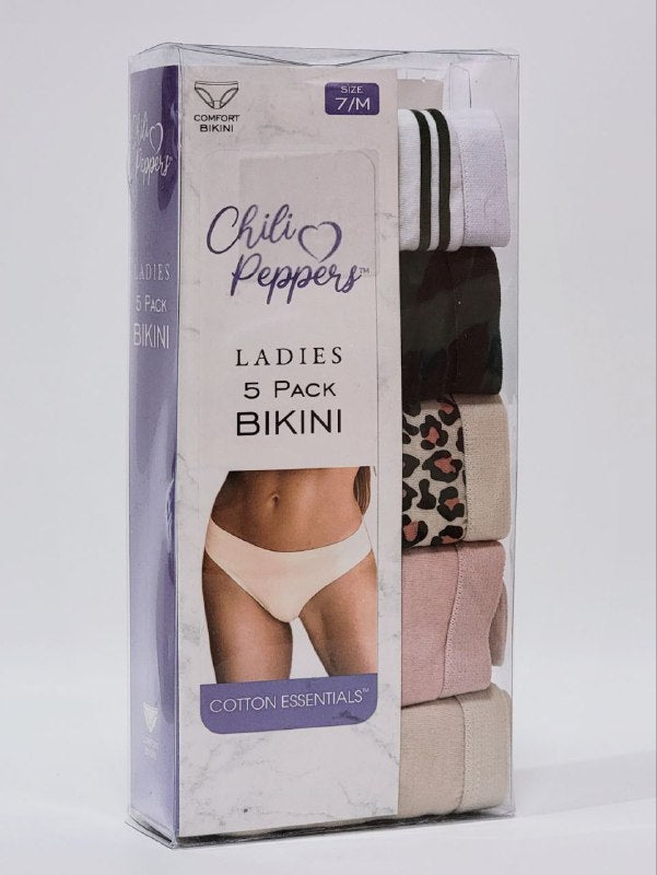 ROPA INTERIOR CALZON BIKINIS DE MUJER CHILI PEPPERS 5UND TALLA 7/M