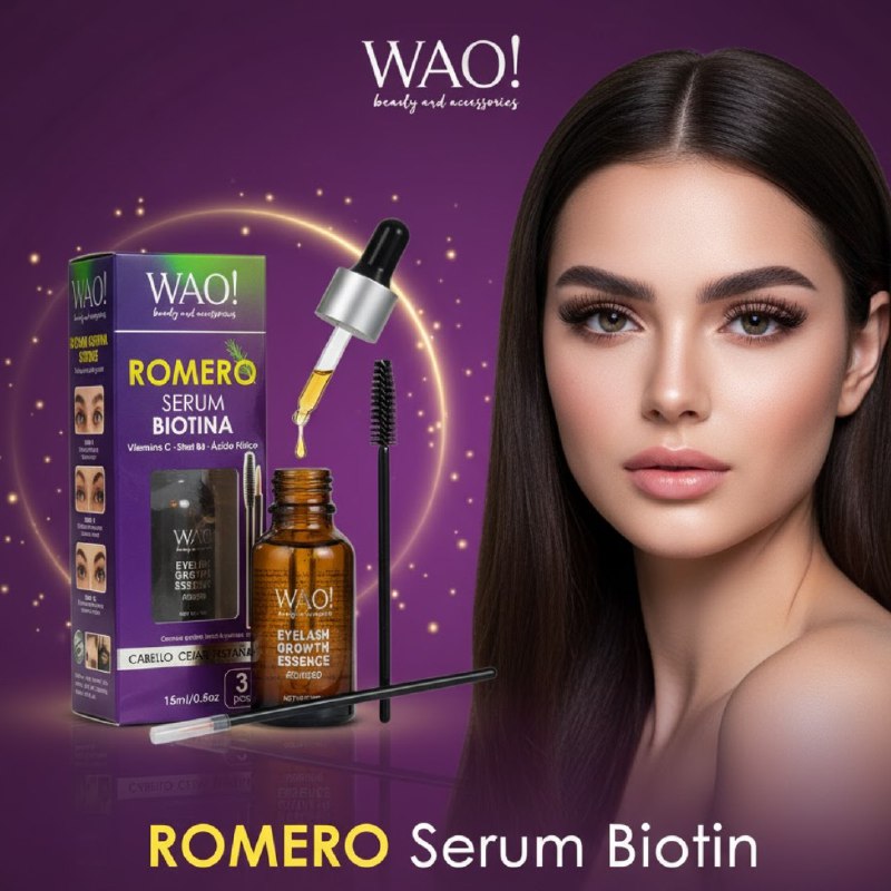 ACEITE SUERO PARA EL CABELLO, CEJAS Y PESTAÑAS CON BIOTINA, VITAMINAS WAO