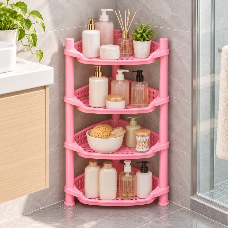 ESTANTE ESQUINERO ORGANIZADOR MULTIUSOS DE 4 NIVELES YA YI 28X20.5X46.5CM