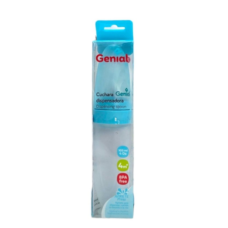 CUCHARA DE SILICONA DISPENSADORA DE ALIMENTOS PARA BEBES GENIAL 105ML