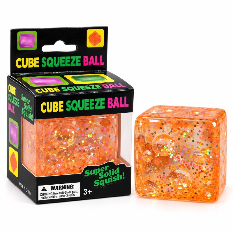JUGUETE CUBO SENSORIAL ANTIESTRES FLEXIBLE DE GEL PARA NIÑOS 6X6CM