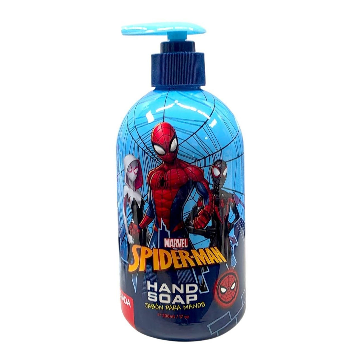 JABÓN LÍQUIDO PARA MANOS MARVEL SPIDER-MAN CON DISPENSADOR 500ML
