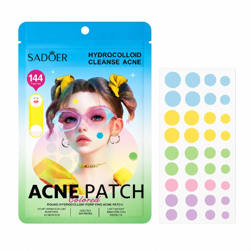 PARCHES HIDROCOLOIDES REDONDOS PARA ACNE SADOER 144 UND