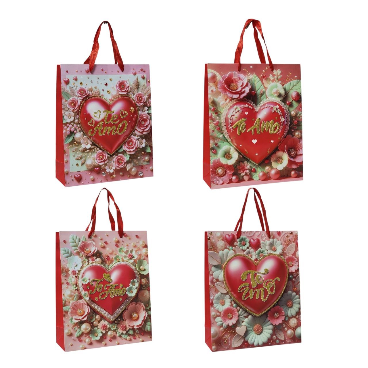 BOLSA DE REGALO DE SAN VALENTIN MEDIANA 32X26X10CM