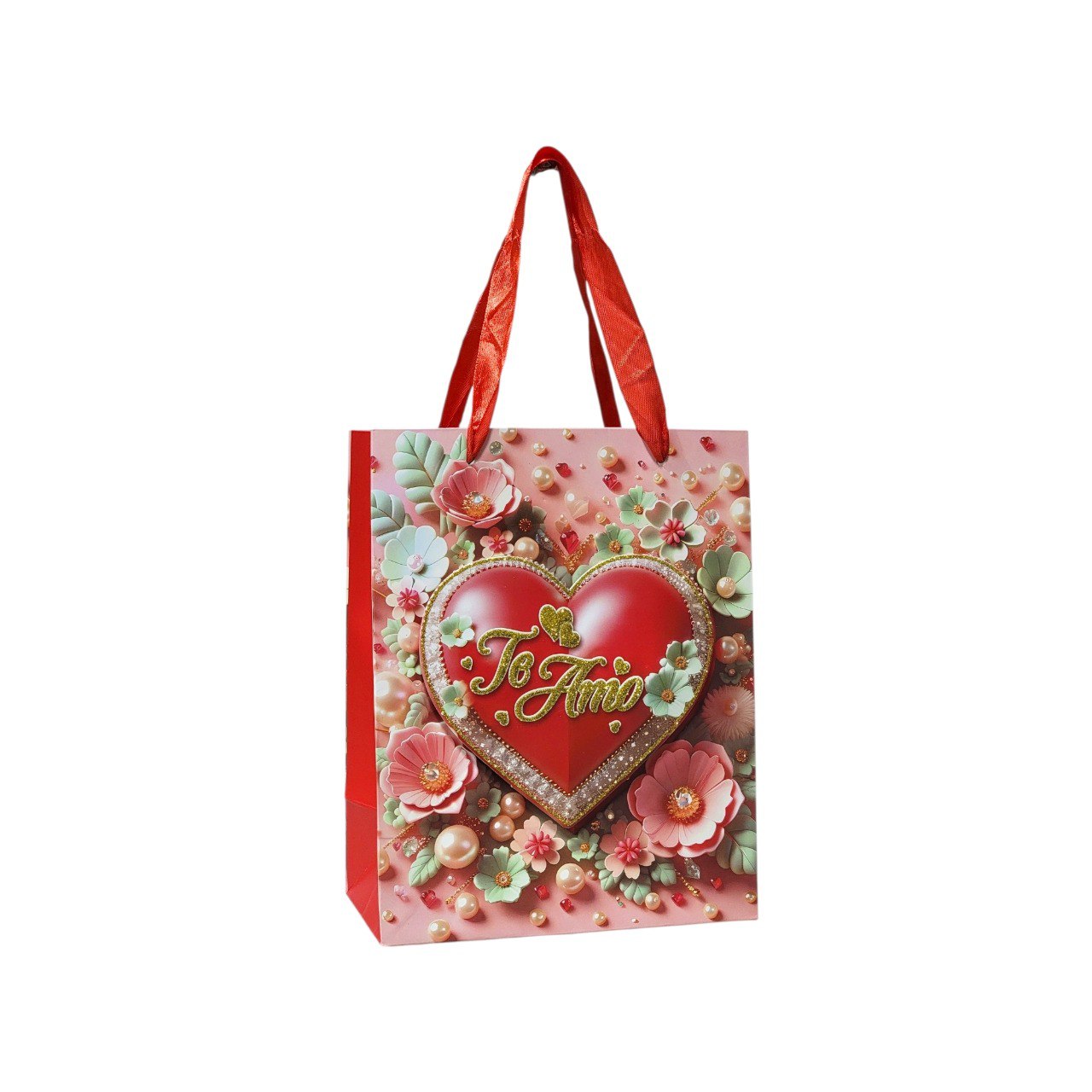 BOLSA DE REGALO DE SAN VALENTIN PEQUEÑA 19X23X8CM