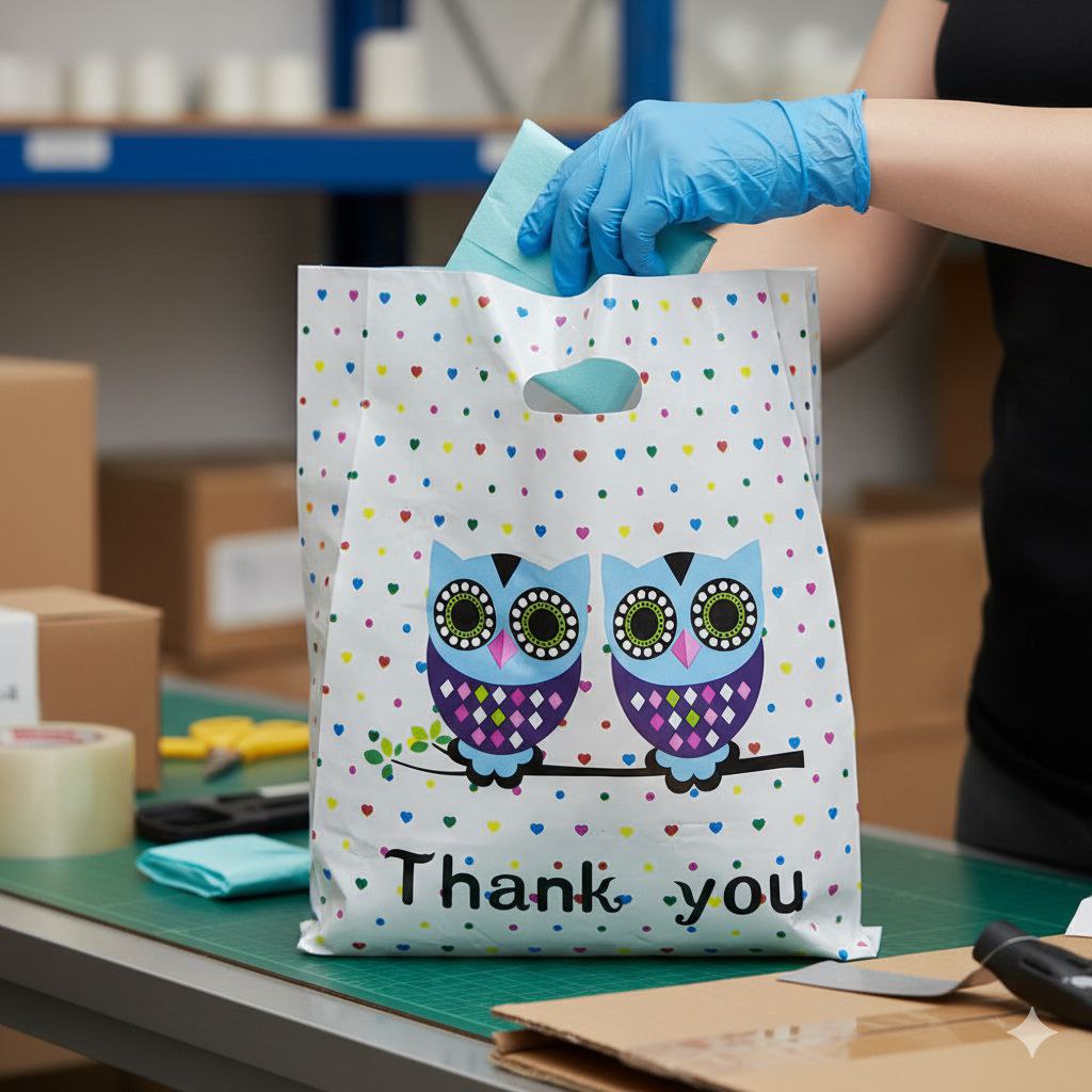 BOLSA DE REGALO PLASTICA EXTRA GRANDE 35X45CM, PAQUETE 100UND
