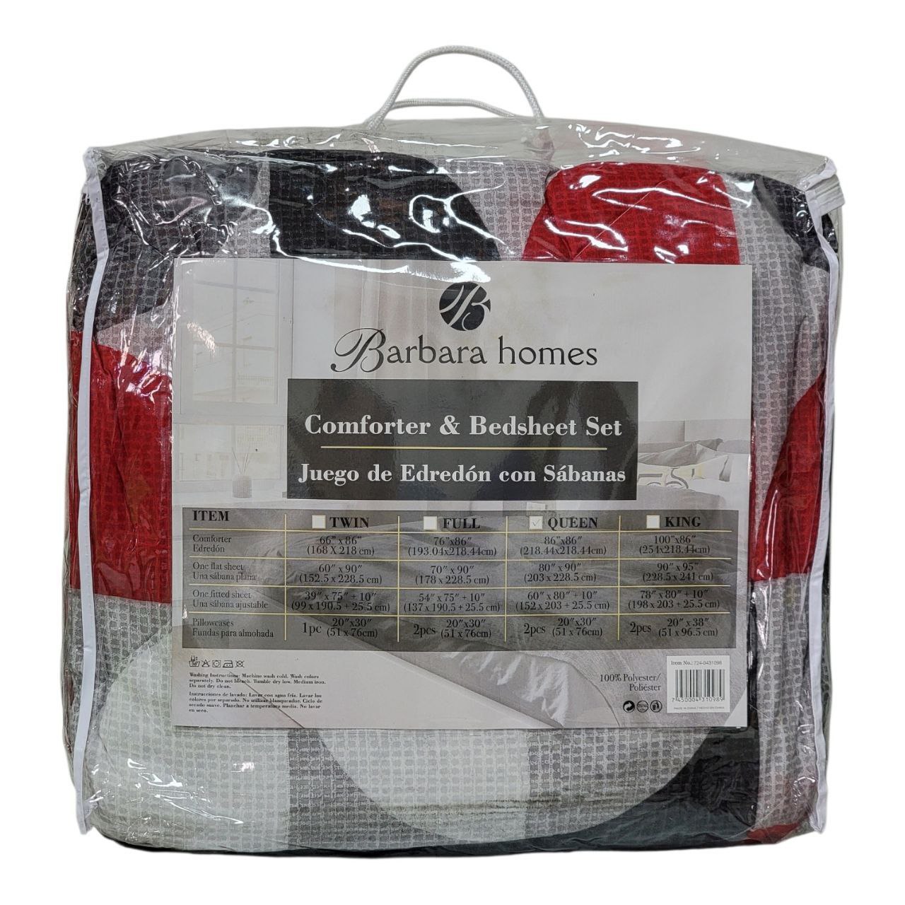 JUEGO DE SABANAS CON EDREDON QUEEN BARBARA HOME 5PCS