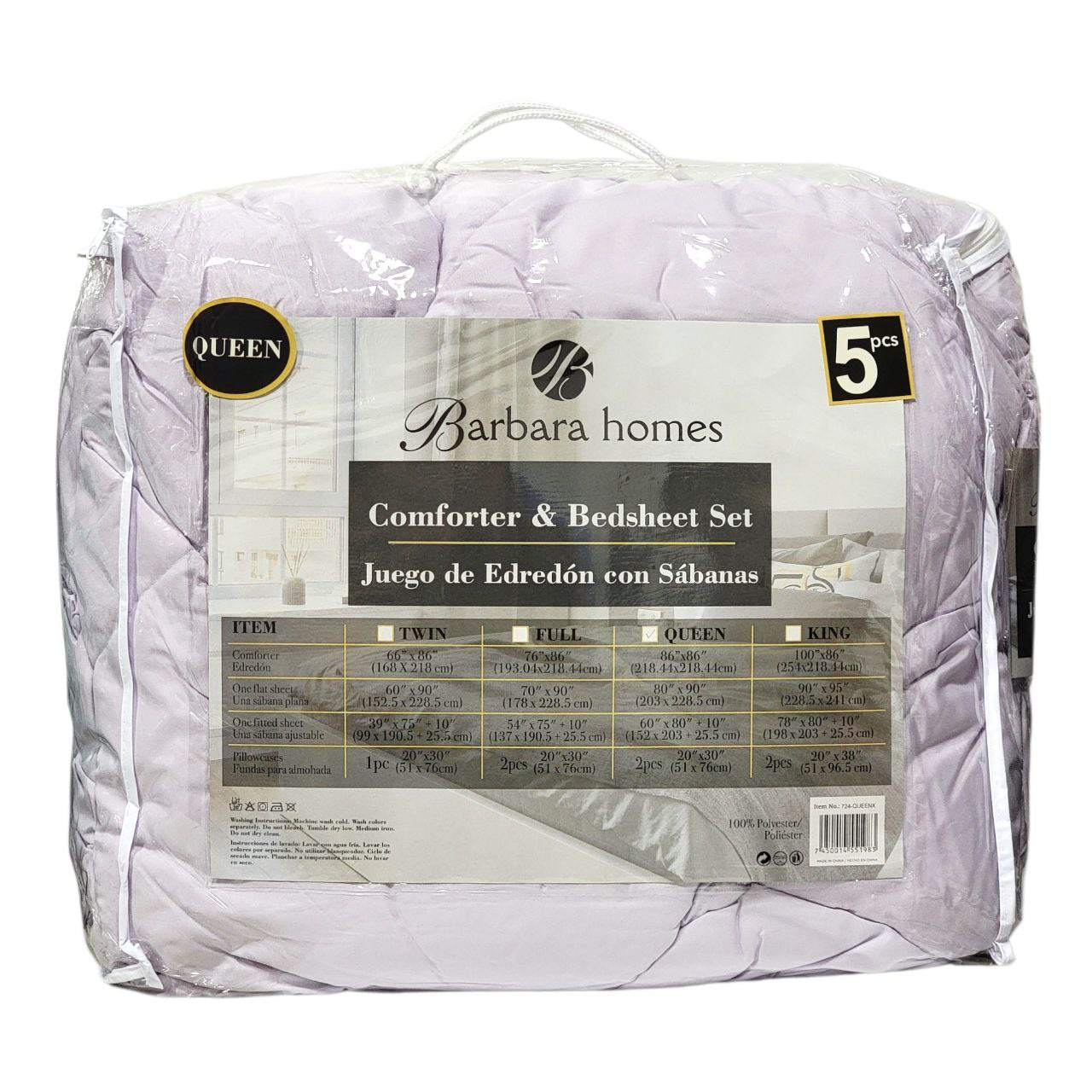 JUEGO DE SABANAS CON EDREDÓN BARBARA HOMES 5PCS