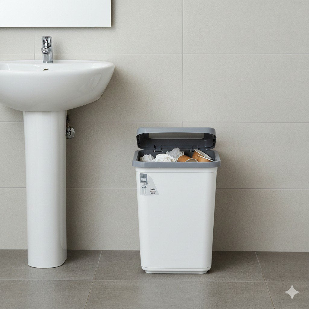 BASURERO DE POLIPROPILENO CON TAPA BALANCEADA FAVORI 30L 26X53CM