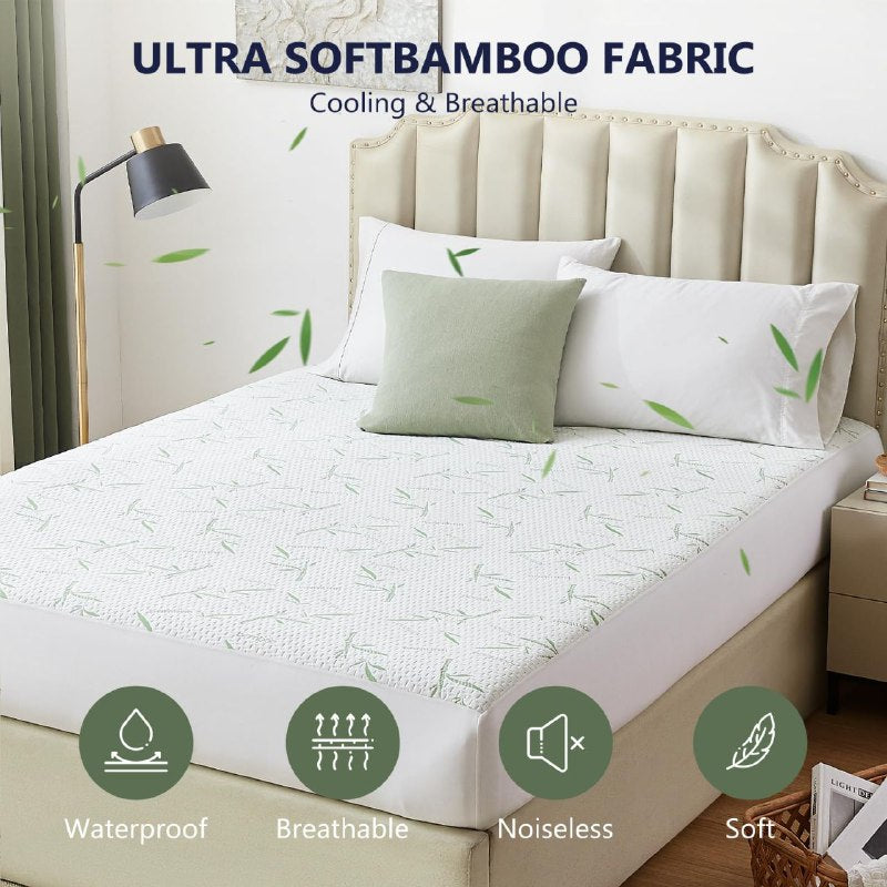 PROTECTOR DE COLCHON RESISTENTE A OLORES, ANTIBACTERIAL DE FIBRA DE BAMBO MATRIMONIAL SCARLETT CLASSICS BAMBO SENSATION