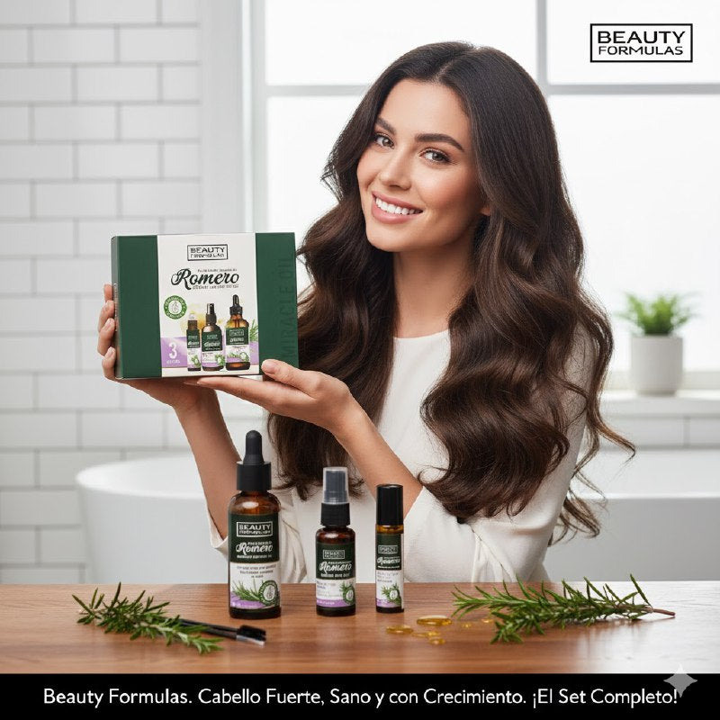 ACEITE PARA EL CABELLO EN SET DE 3 PIEZAS DE ROMERO PARA EL CRECIMIENTO DEL CABELLO BEAUTY 0.10 - 0.30 - 0.60ML