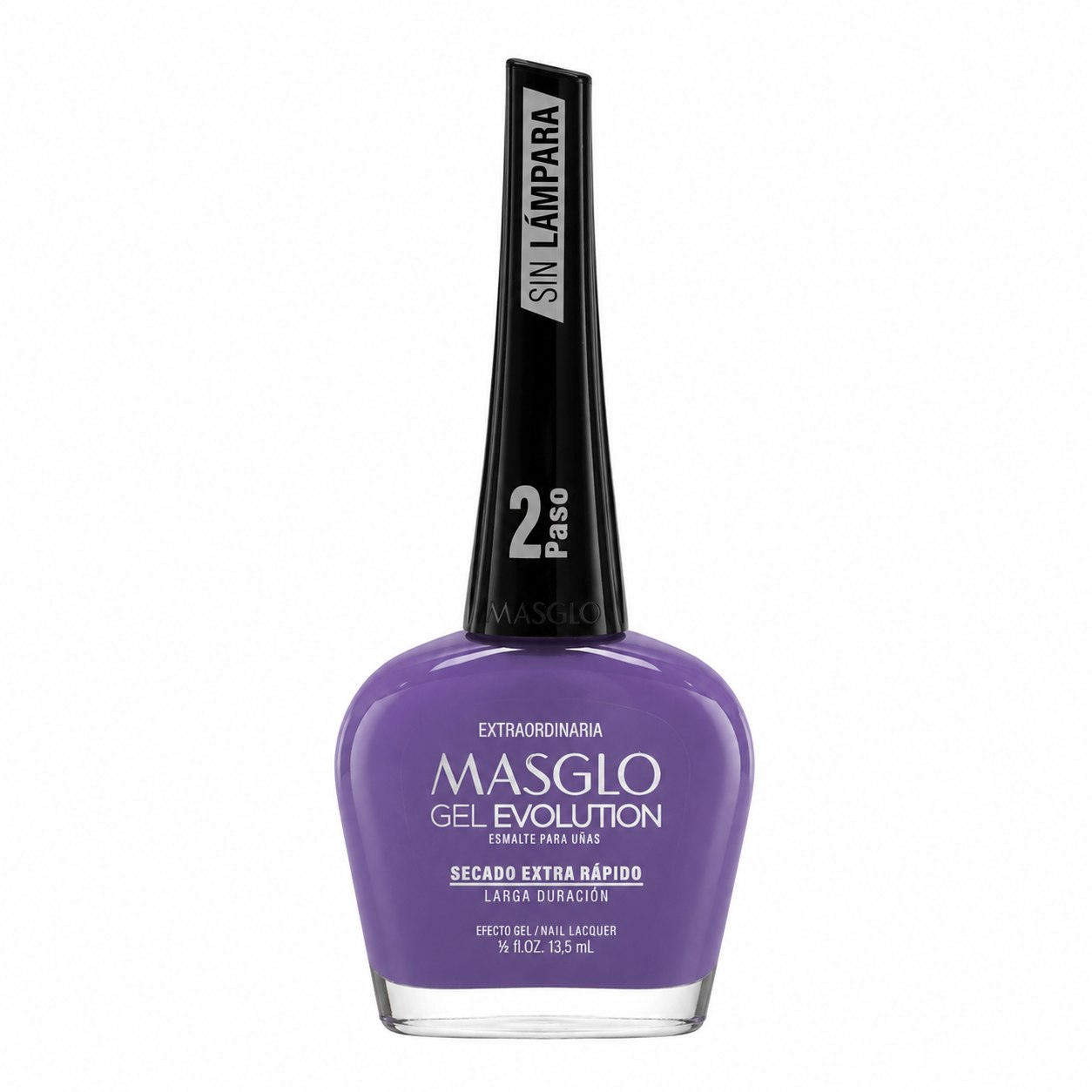 ESMALTE DE UÑAS CON EFECTO GEL DE SECADO EXTRA RÁPIDO MASGLO GEL EVOLUTION PASO 2 "ESTILO EXTRAORDINARIA" 13.5 ML