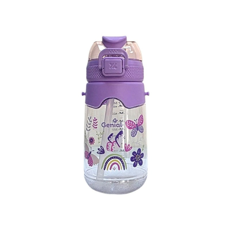BOTE DE AGUA INFANTIL ERGONOMICA CON DISEÑO DE ANIMALES GENIAL 600ML
