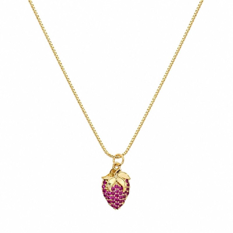 GARGANTILLA DE ENCHAPE PARA DAMA CON DISEÑO DE FRESA 3CM (DUPE DE SWAROVSKI)