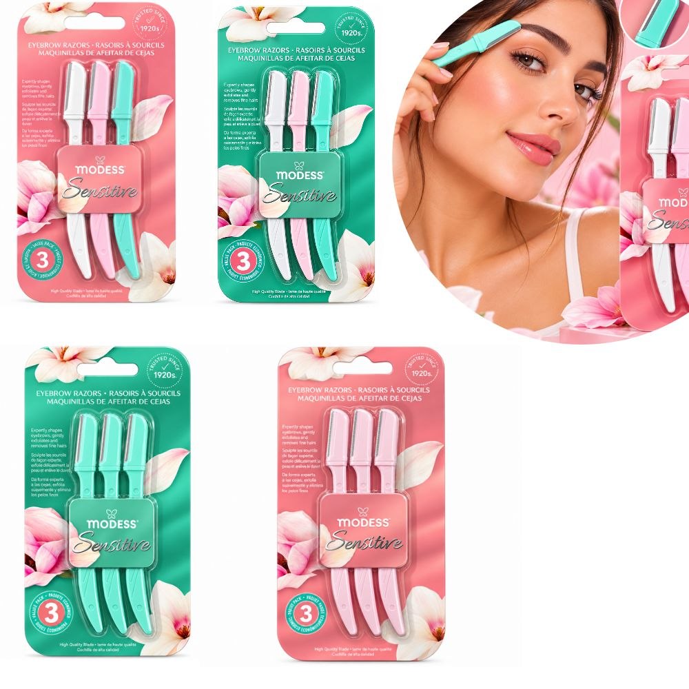 SET DE PERFILADORES DE CEJAS Y RASURADORES FACIALES SENSITIVE 3PCS MODESS