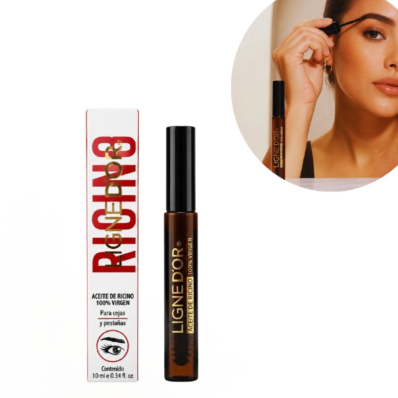 ACEITE DE RICINO PARA CEJAS Y PESTAÑAS NUTRITIVO, FORTALECEDOR Y ACONDICIONADOR LIGNED'OR 10ML