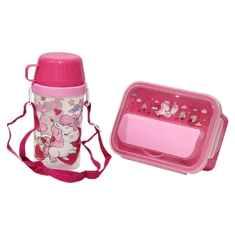 LONCHERA EN KIT CON SEPARADOR, CUBIERTOS Y BOTE, VARIOS ESTILOS
